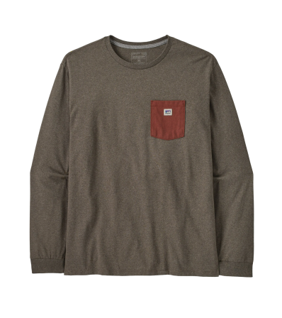 Patagonia Long Sleeve Shop Sticker Pocket Responsibili-Tee M's